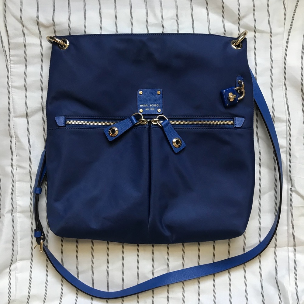 Henri Bendel Nylon Cross Body - Blue EUC
